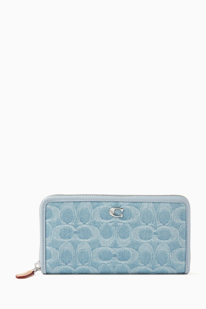 

Accordion Zip Wallet in Signature Denim, Blue