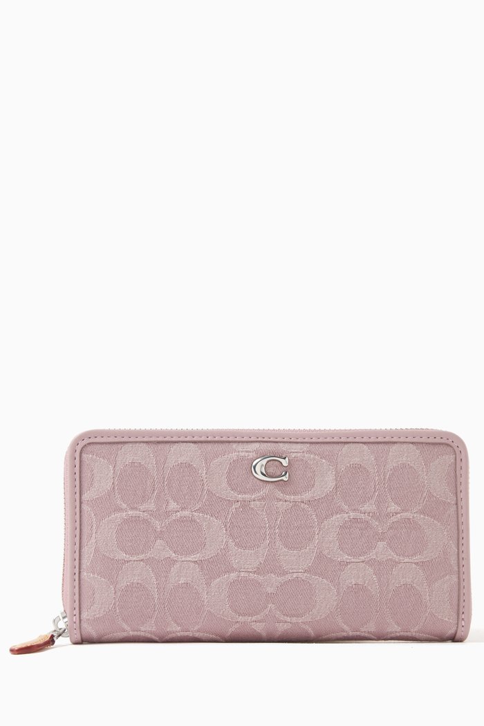 

Accordion Zip Wallet in Signature Denim, Purple