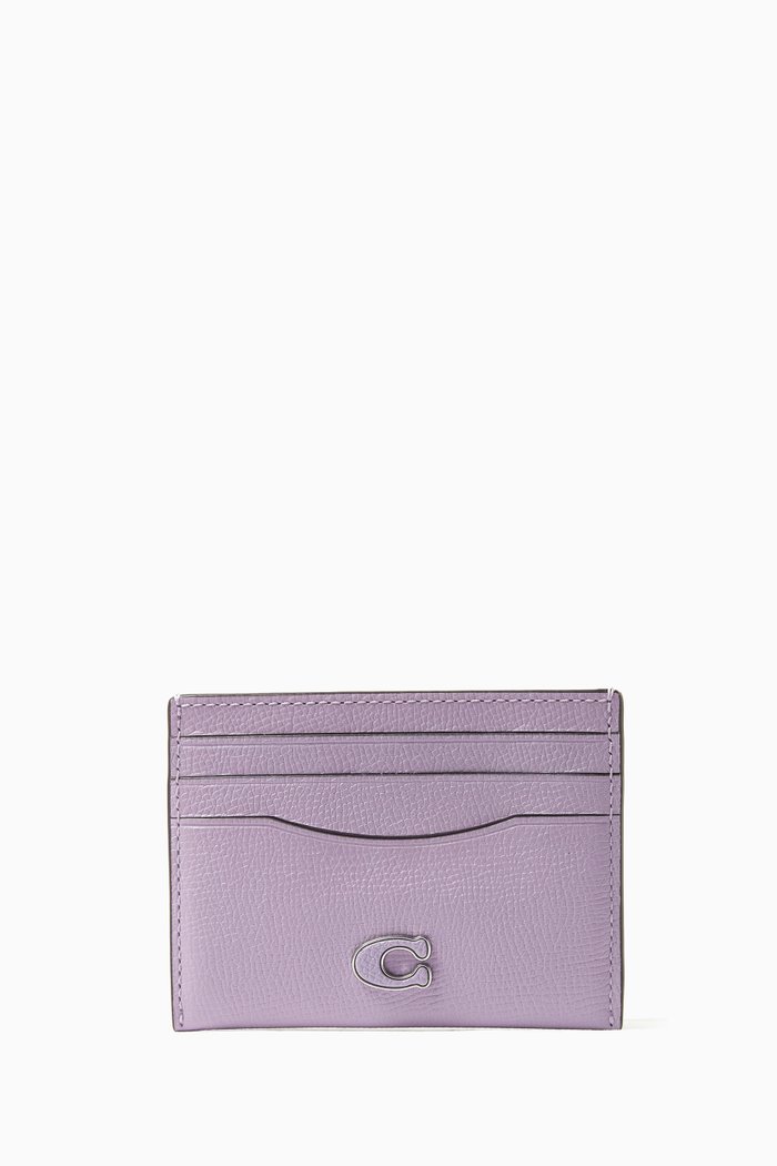 

Card Case in Crossgrain Leather, Purple