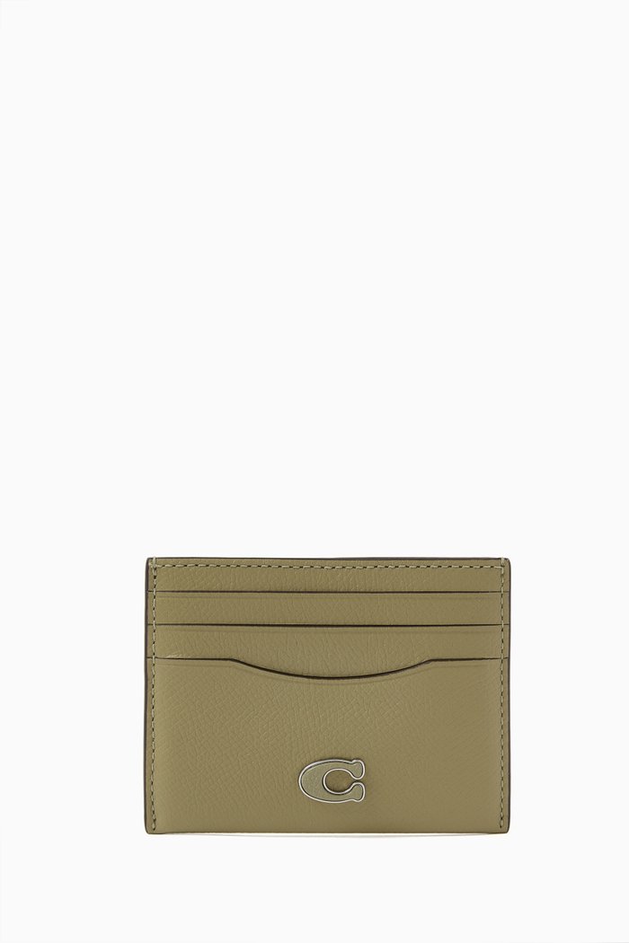 

Card Case in Crossgrain Leather, Green