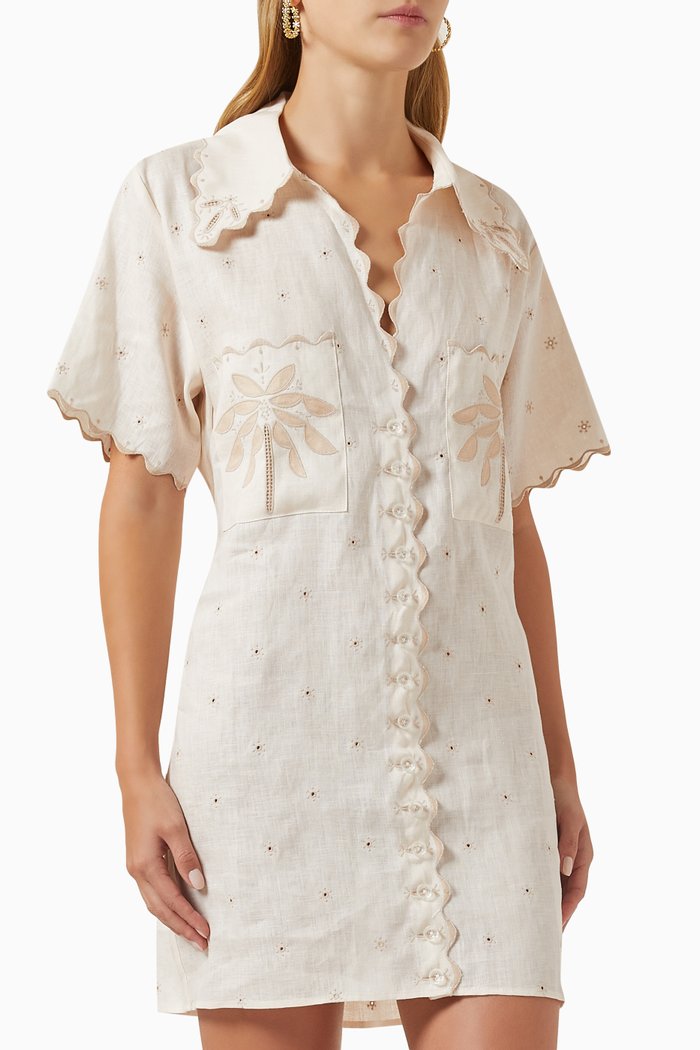 

Palmiere Dress in Linen, Neutral