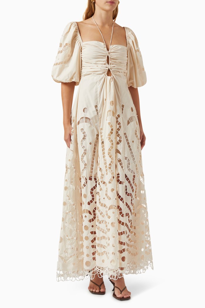 

Flores Dress in Cotton, Neutral