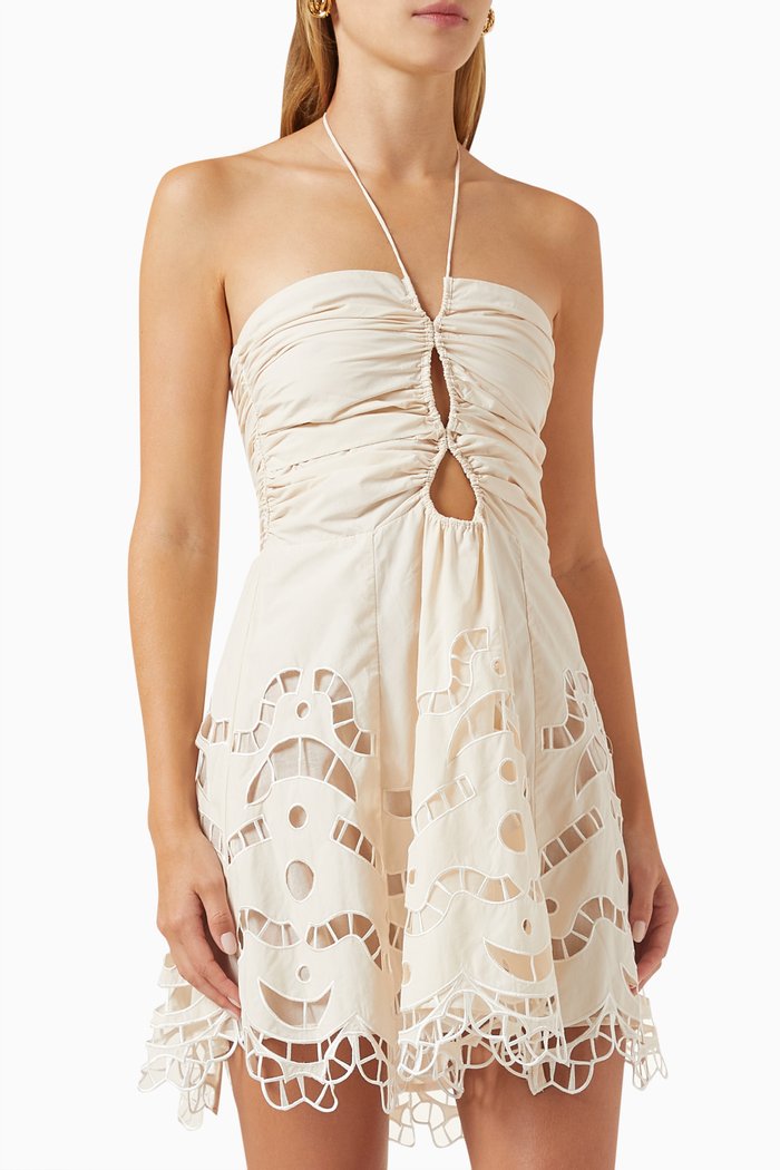 

Luna Mini Dress in Cotton, Neutral
