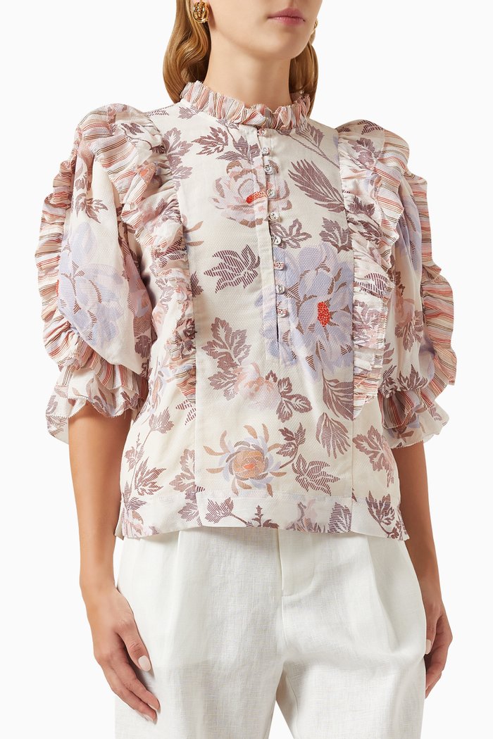 

Andrina Top in Cotton-silk blend, Multicolour