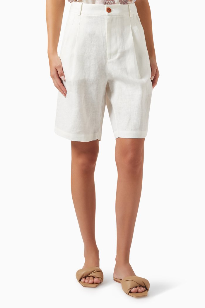 

Florentine Shorts in Linen, White
