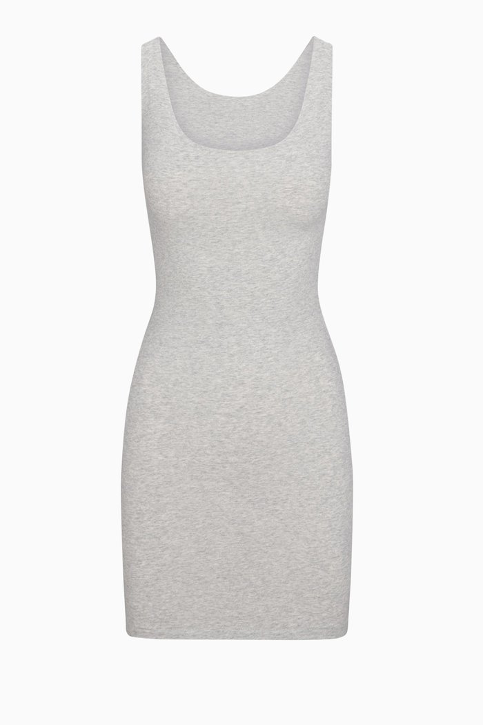 

Sleep Sleeveless Mini Slip Dress in Jersey, Grey
