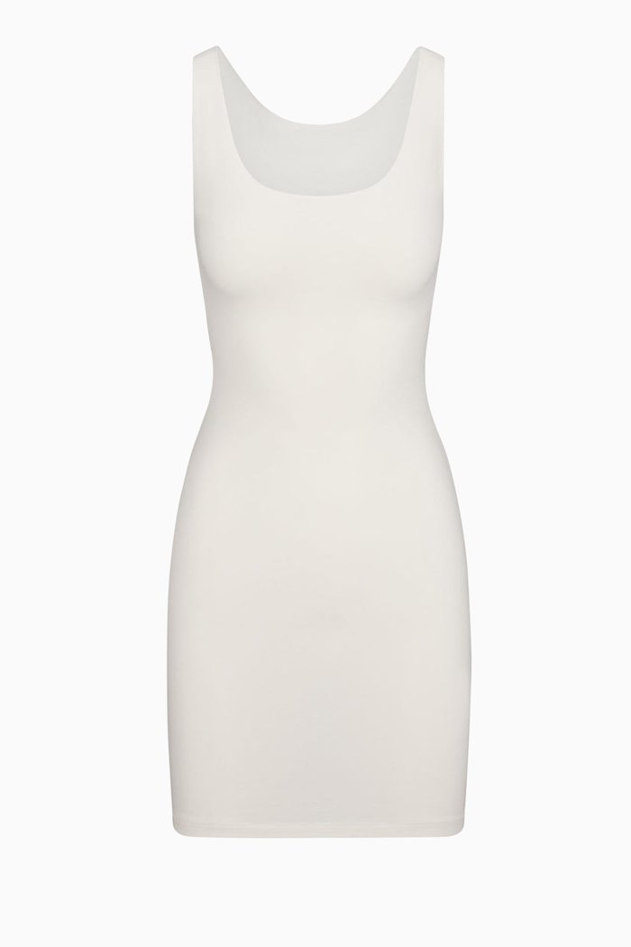 

Sleep Sleeveless Mini Slip Dress in Jersey, White