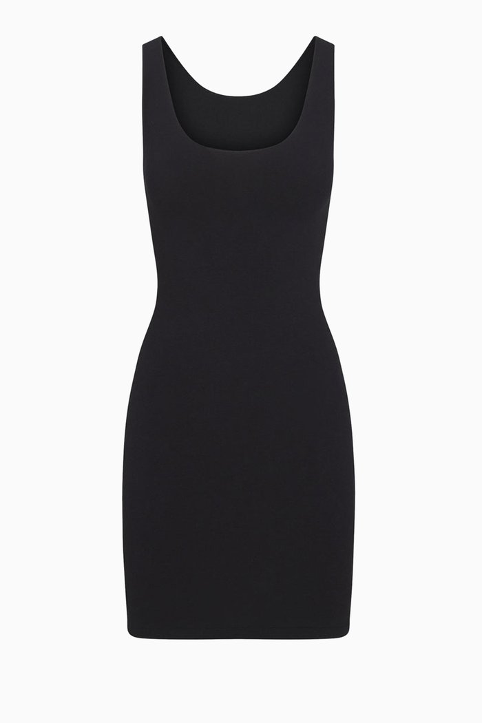 

Sleep Sleeveless Mini Slip Dress in Jersey, Black
