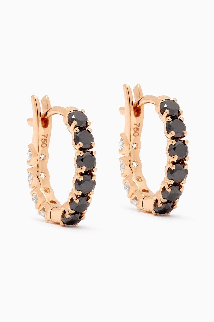 

Black & White Diamond Switch Huggies in 18kt Yellow Gold
