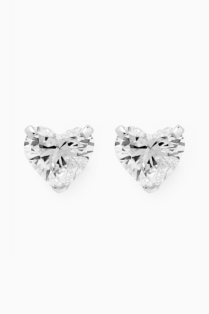 

Heart Diamond Stud Earrings in 18kt White Gold, 0.6ct