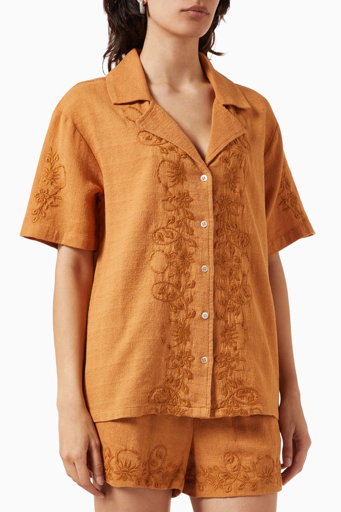 Solace Shirt in Cotton, Brown