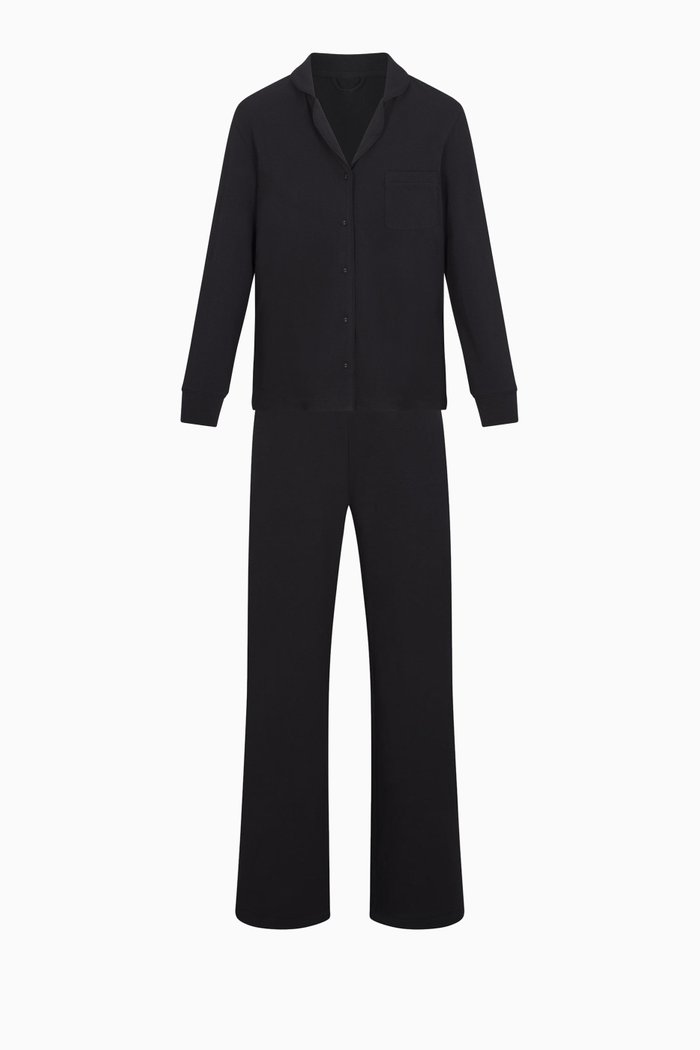 

Button-up Sleep Set in Jersey, Black