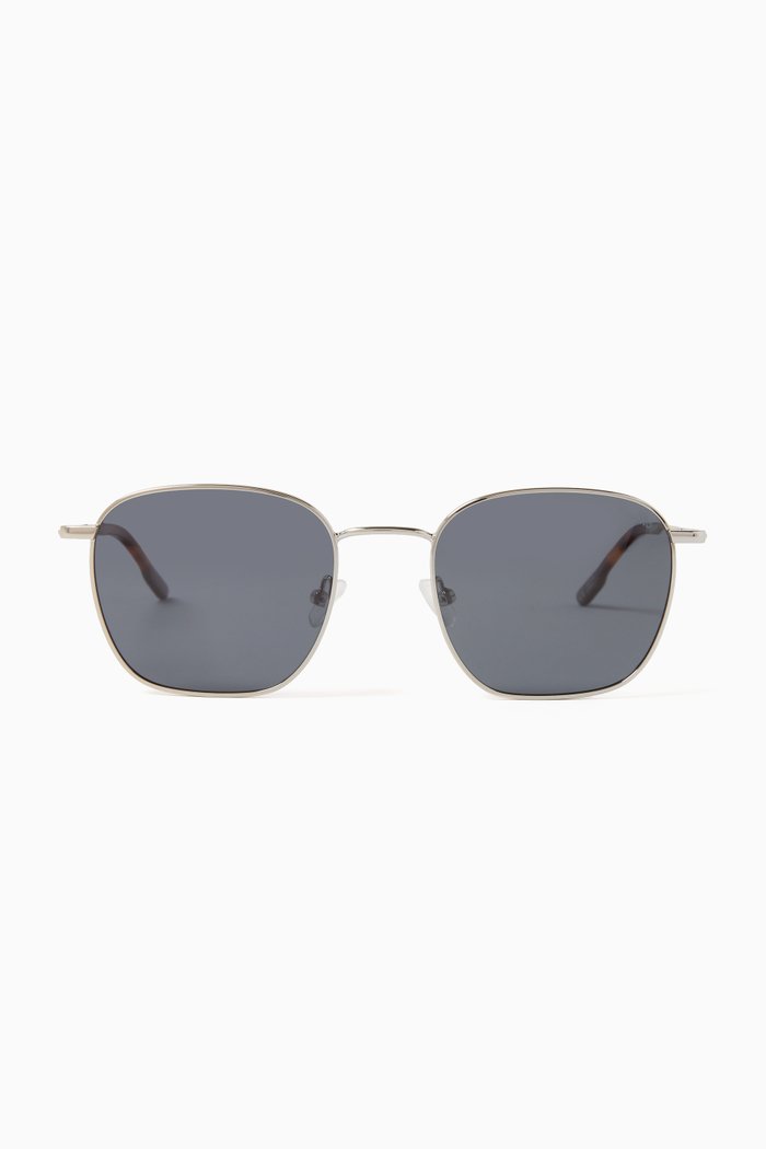 

Adam Square Sunglasses in Stainless Steel, Silver