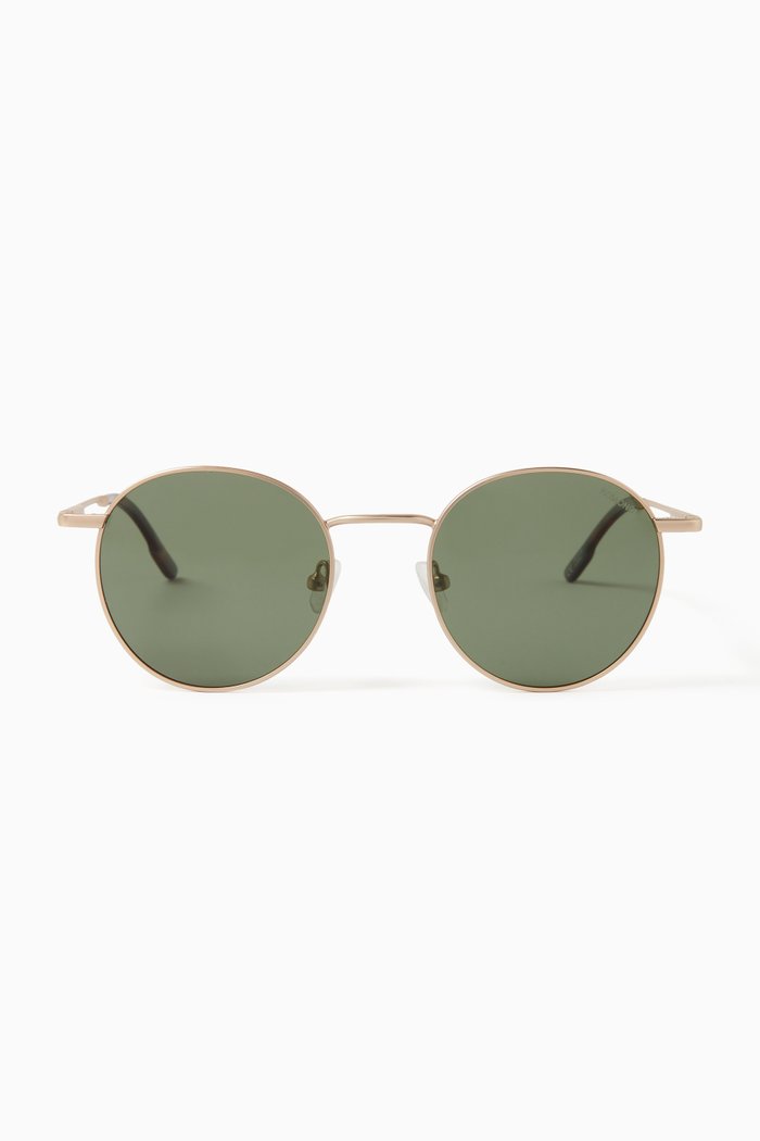 

Pete Round Sunglasses in Stainless Steel, Gold