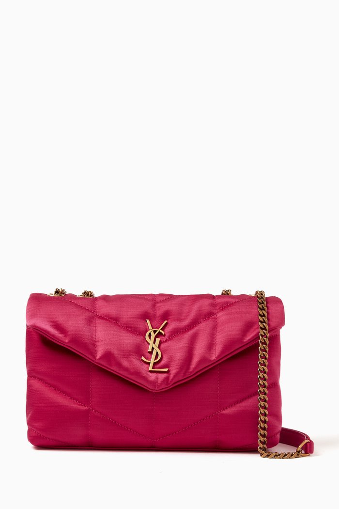 

Mini Puffer Toy Crossbody Bag in Quilted Satin, Pink