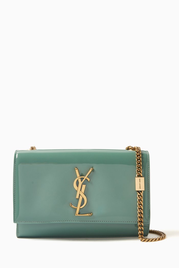 

Small Kate Bag in Lacquered Patent Leather, Green