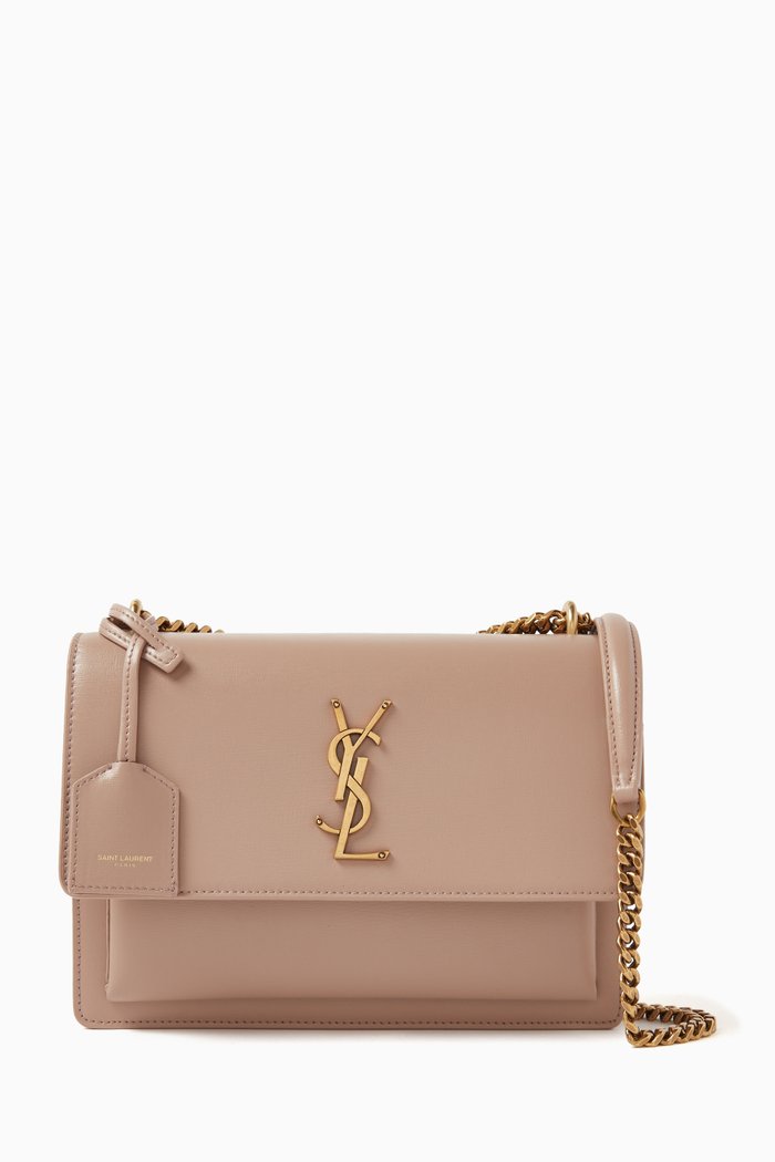 

Medium Sunset Bag in Smooth Leather, Brown
