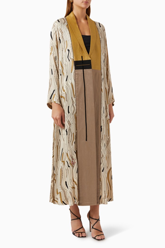 

Printed Abaya in Silk, Neutral