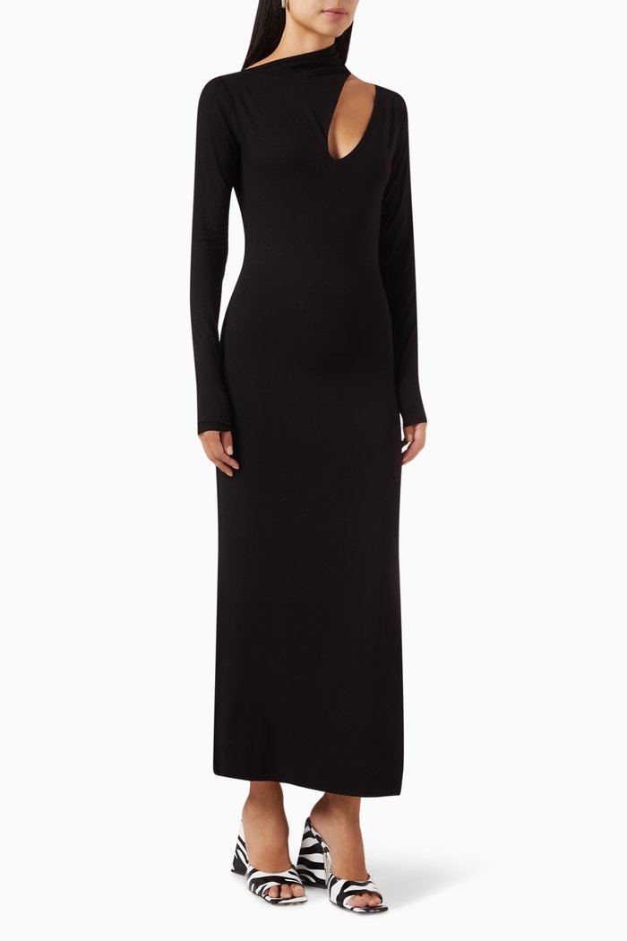 

Bambina Maxi Dress in Viscose-blend, Black