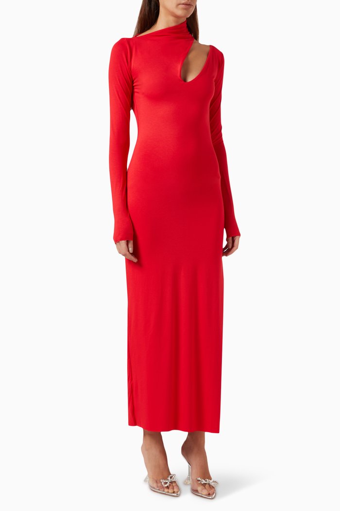 

Bambina Maxi Dress in Viscose-blend, Red