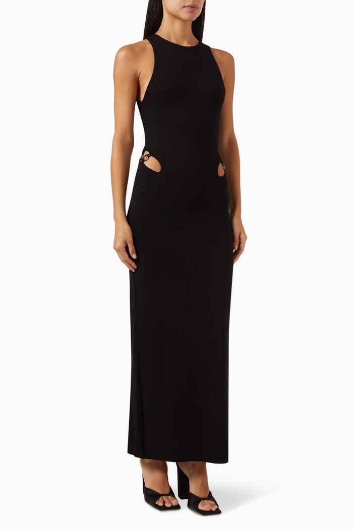 Serena Maxi Dress in Viscose-blend, Black