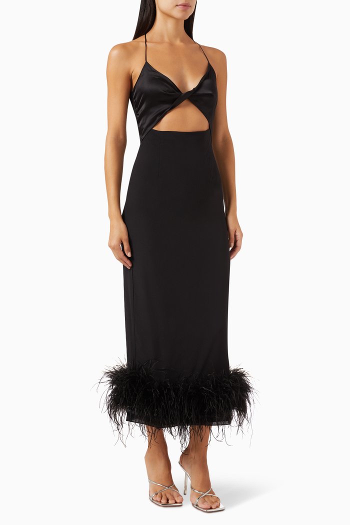 

Jessie Midi Dress in Silk, Black