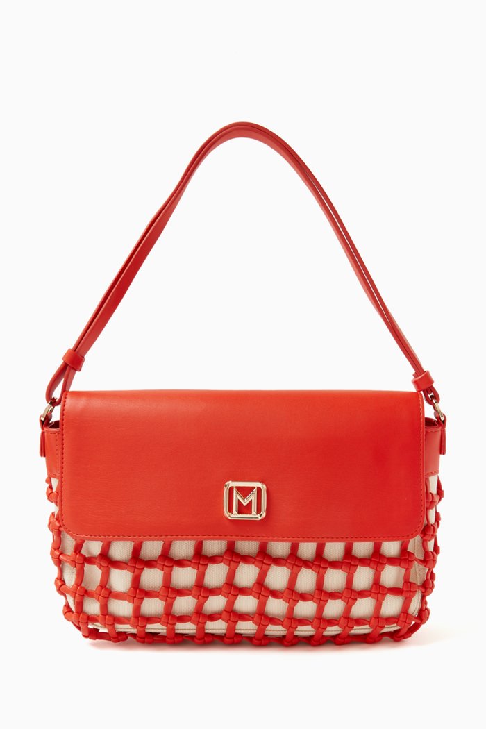 

Duse Shoulder Bag in Trofeo Weave, Orange