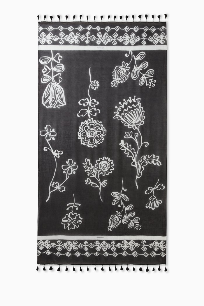 

Luppolo Printed Scarf in Viscose, White
