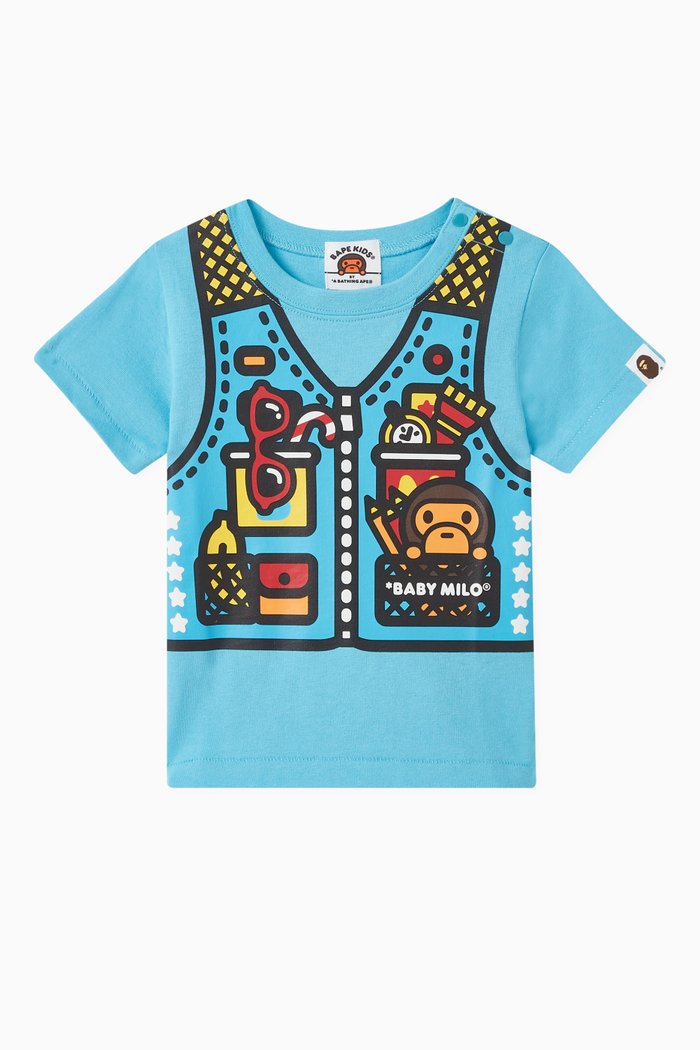 

Baby Milo Fishing Vest Print T-shirt in Cotton, Multicolour