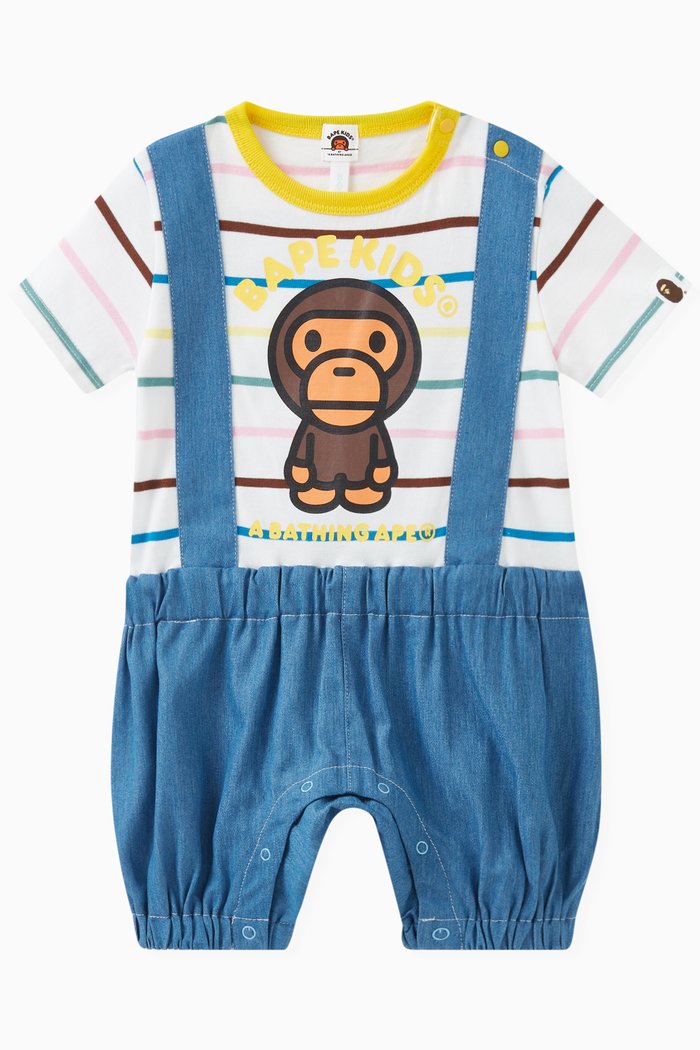 

Baby Milo Suspenders Layered Romper in Cotton, White