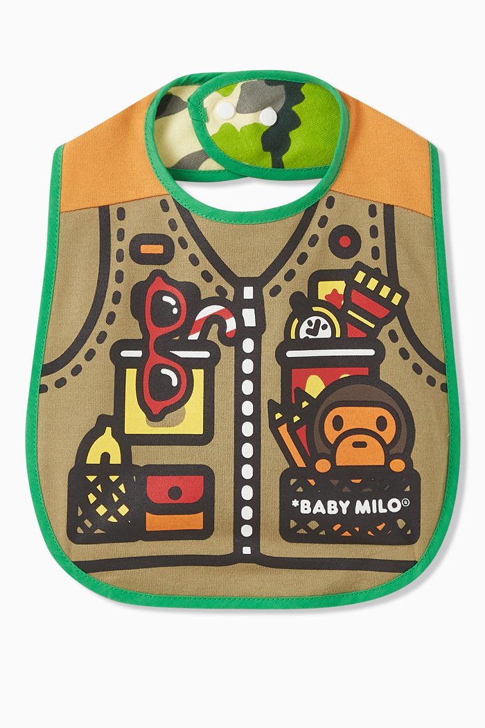 Reversible Woodland Camo Fishing Vest Bib in Cotton, Green