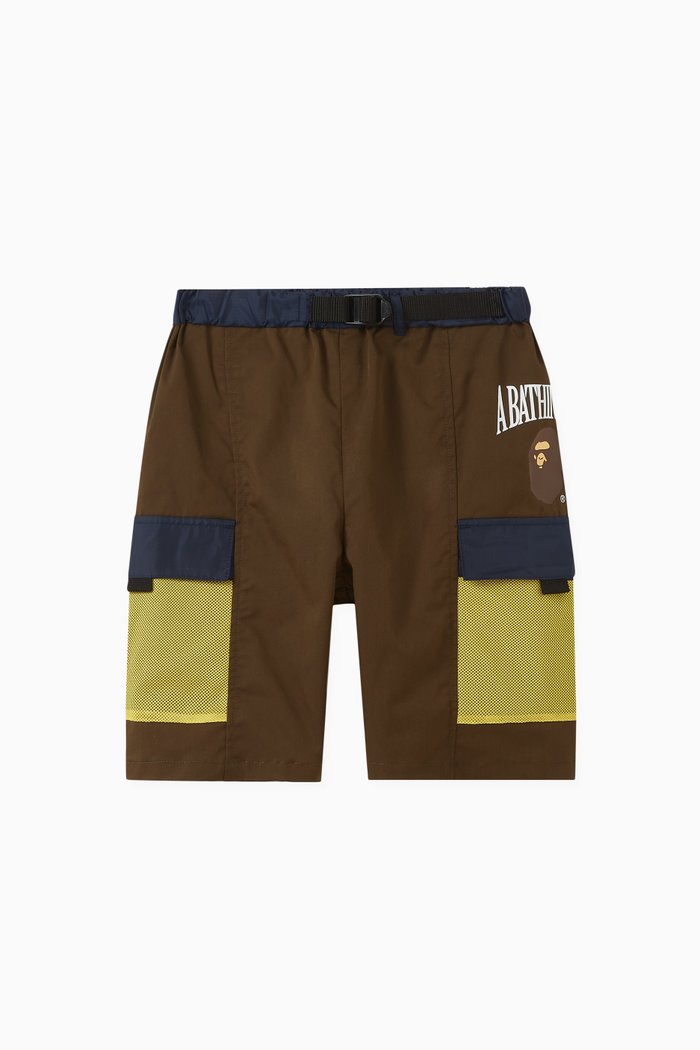 

Logo-print Mesh-pocket Shorts in Polyester-blend, Green