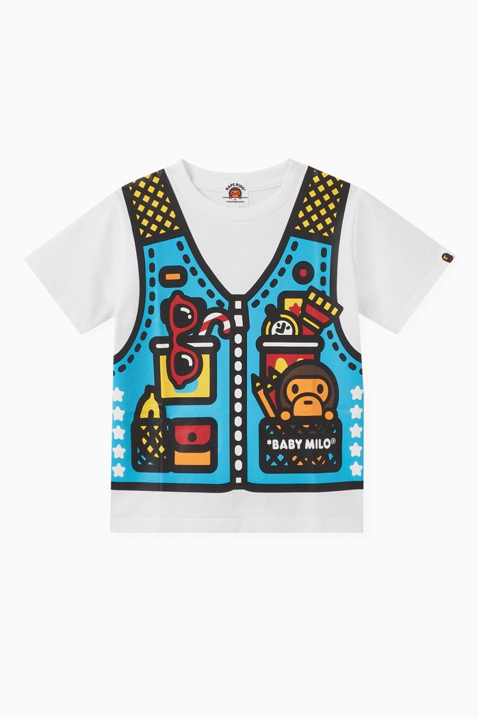 

Baby Milo Vest-print T-shirt in Cotton, White