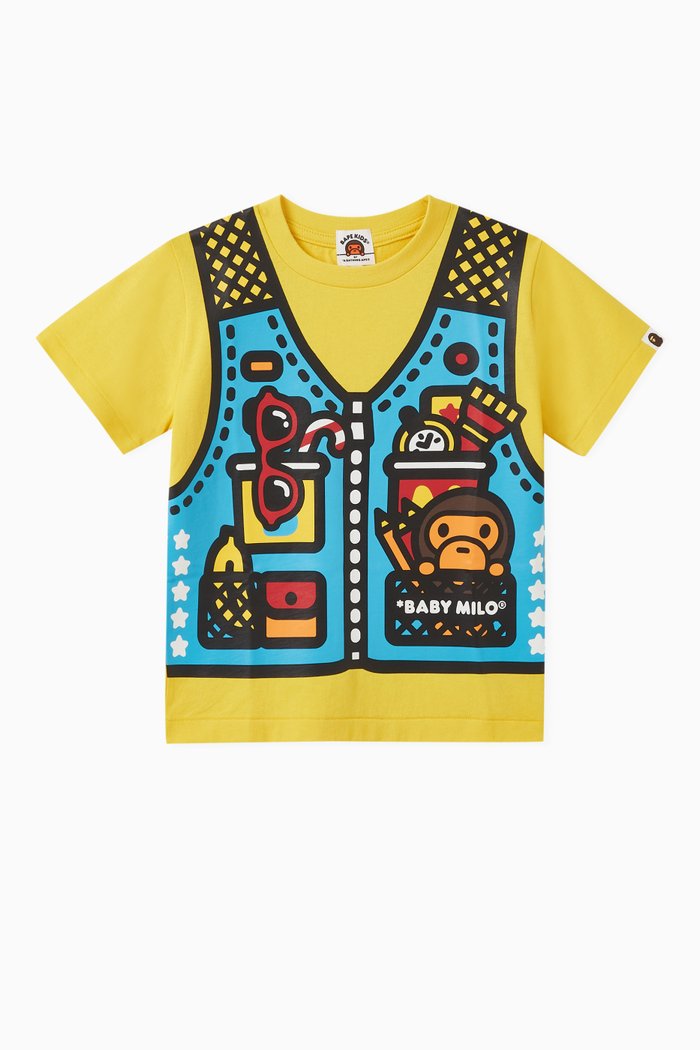

Baby Milo Vest-print T-shirt in Cotton, Yellow