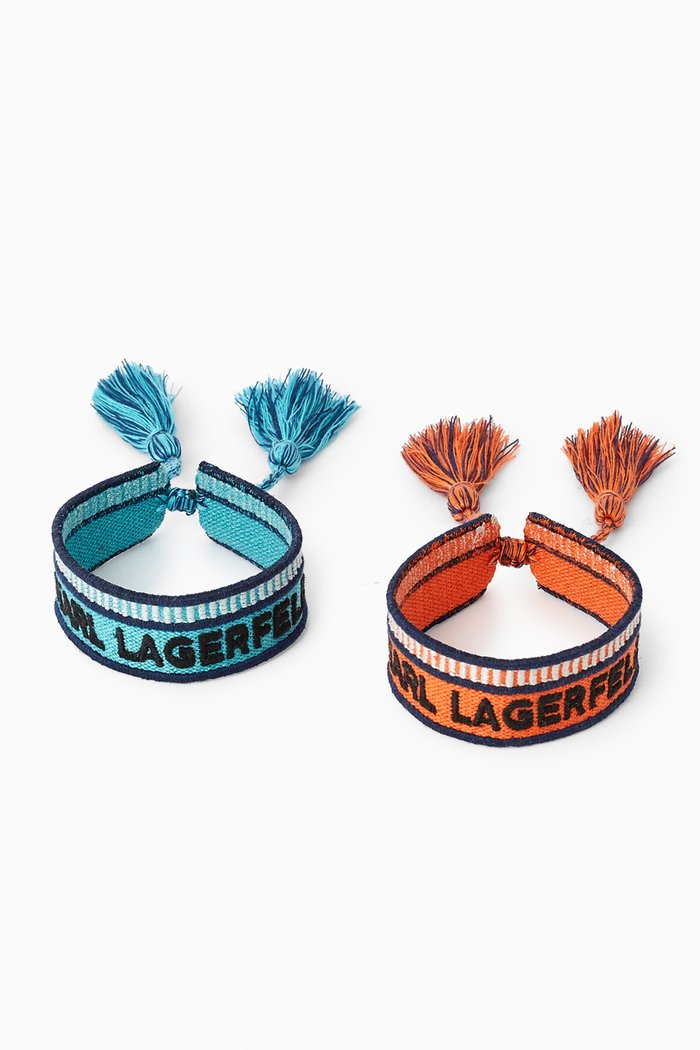 

K/Woven Bracelet Set in Jacquard, Multicolour
