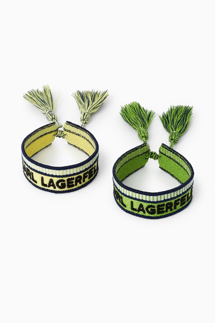 K/Woven Bracelet Set in Jacquard, Multicolour