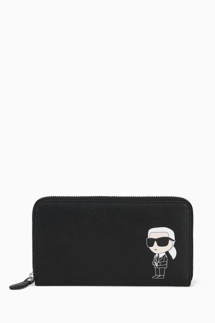 

K/Ikonik 2.0 Continental Wallet in Faux Leather, Black