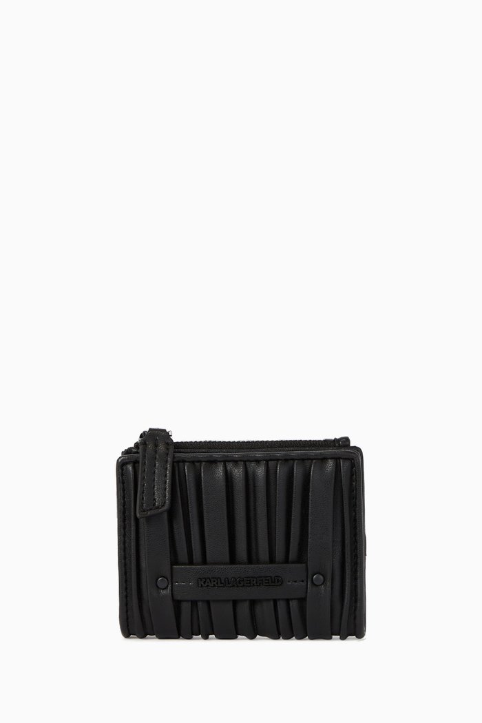 

K/Kushion Bi-fold Wallet in Faux Leather, Black