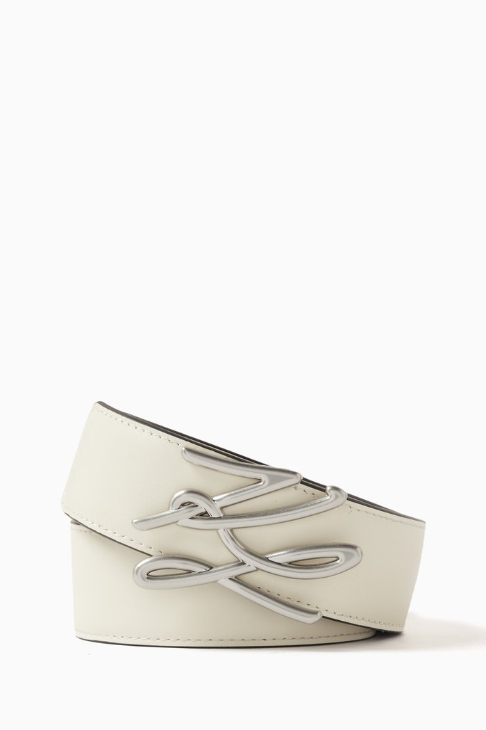 

K/Autograph Belt in Leather, White