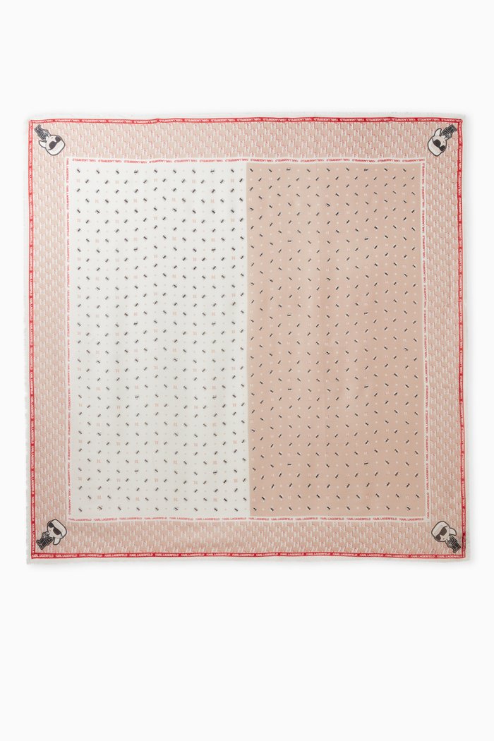 

K/IKONIK 2.0 Monogram Scarf in Modal & Cashmere, White