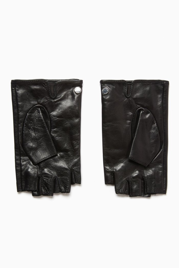 

K/Autograph Fingerless Gloves in Leather, Black
