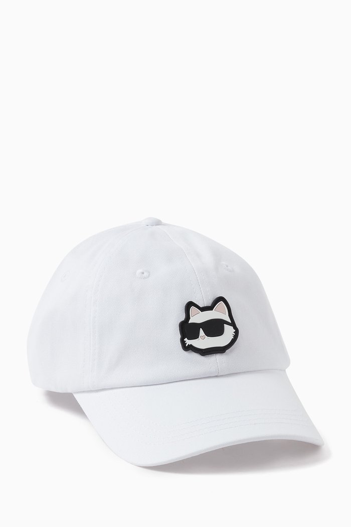 

K/Ikonik 2.0 Choupette Cap in Recycled Cotton, White