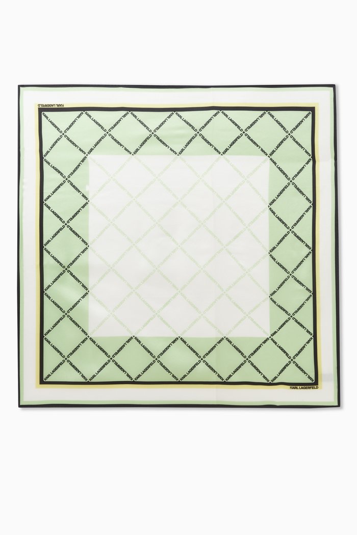 

K/Essential Cross Scarf in Silk, Green
