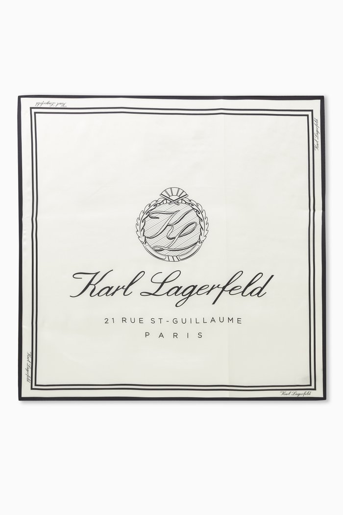 

Hotel Karl Scarf in Silk, White