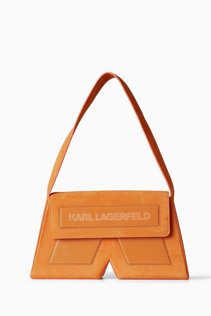 

K/Essential K Shoulder Bag in Suede, Orange