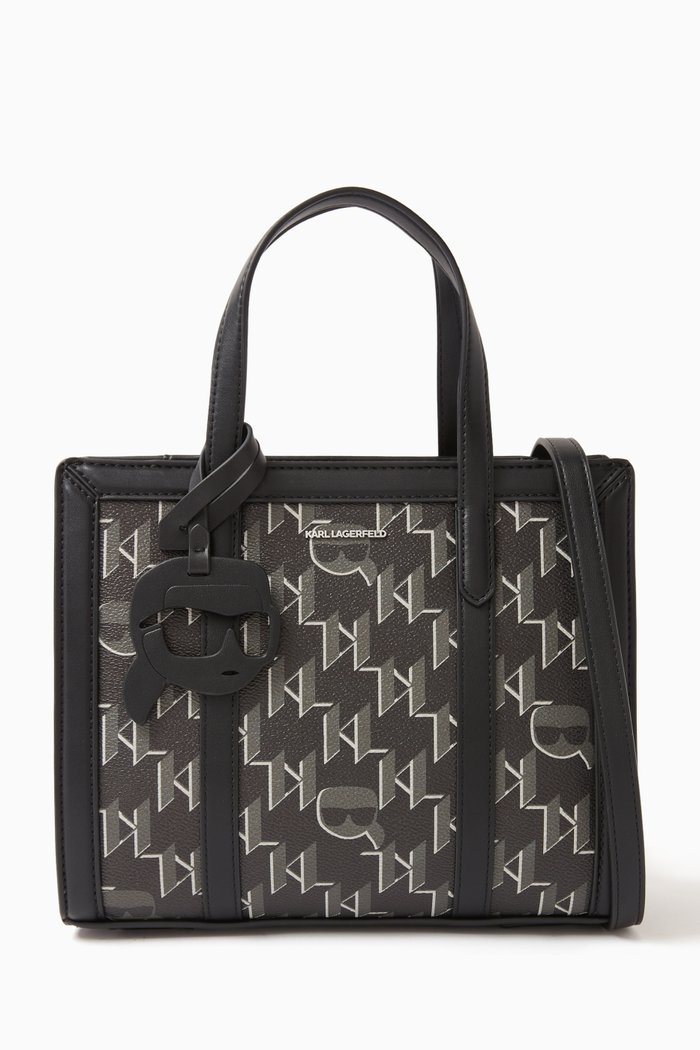 

K/Ikonik 2.0 Monogram Tote Bag in Coated-canvas, Black