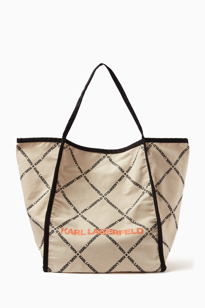 

K/Essential Logo Cross Tote Bag in Canvas, Multicolour