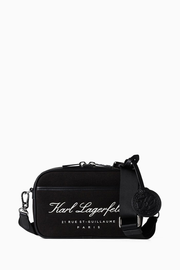 

Hotel Karl Crossbody Bag in Cotton Canvas, Black