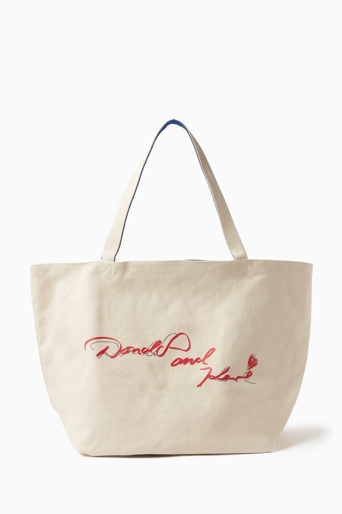x Disney Donald Duck Reversible Tote Bag in Recycled Canvas, Blue