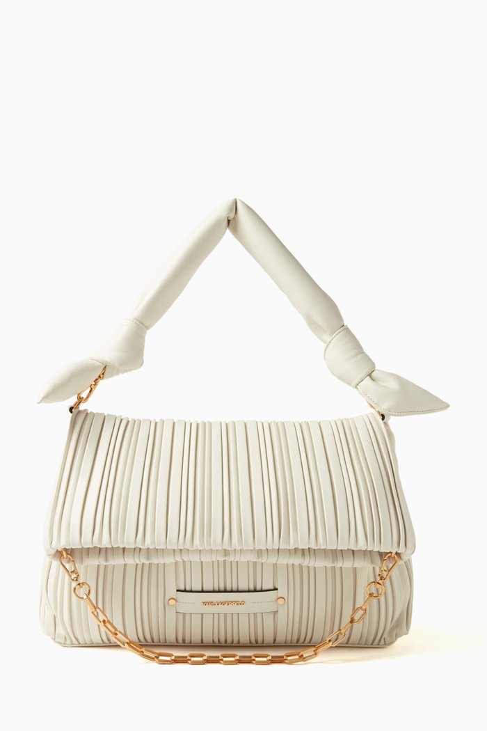 

K/Kushion Folded Tote Bag in Faux-leather, White